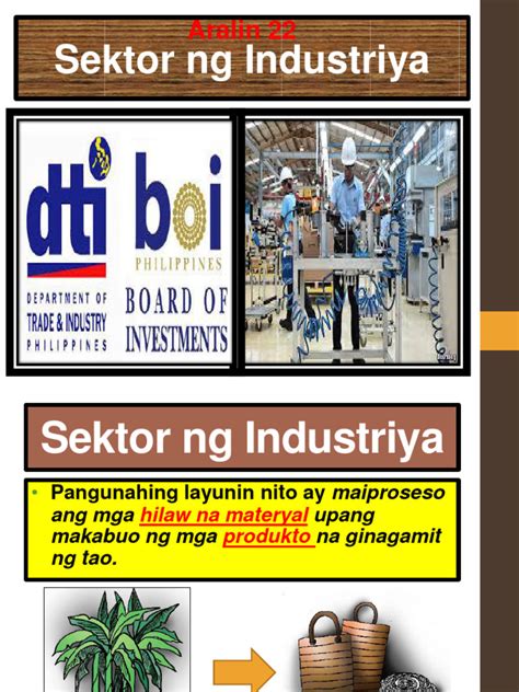 Aralin 22 sektor ng industriya .